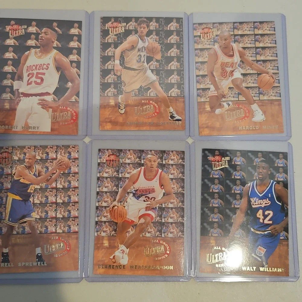 1992-93 Ultra All-Rookies Basketball Complete Insert Set (1-10): Shaq, Sprewell+